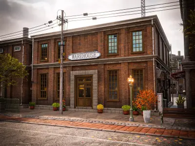 URBAN BUILDING OLD HORROR 1 Low-poly 3D model