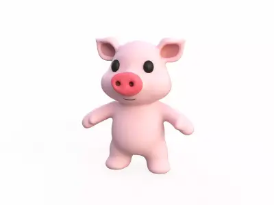 Little animal baby - Pig cute - Character005 Low-poly 3D model