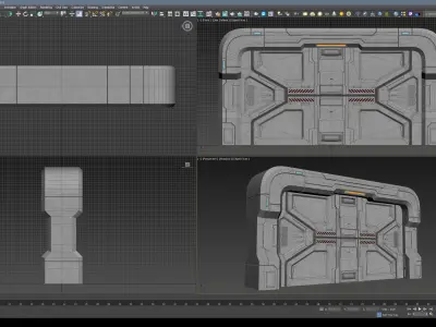 Sci-Fi Kit Free 06 Door Free 3D model