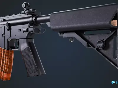 M4A4 CS2 Rifle Low-poly 3D model