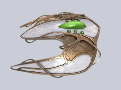 Alien spacecraft Low-poly 3D model