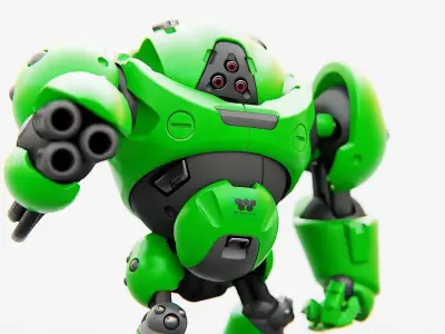 MILITARY BOT F-500 RIGGED 3D model