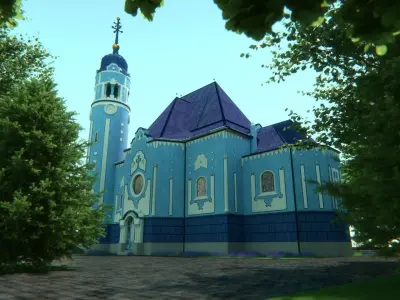 Blue church - Bratislava Slovakia 3D model