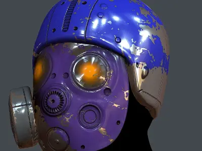 Gas mask helmet 3d model scifi Low-poly Low-poly 3D model Low-poly 3D model 94