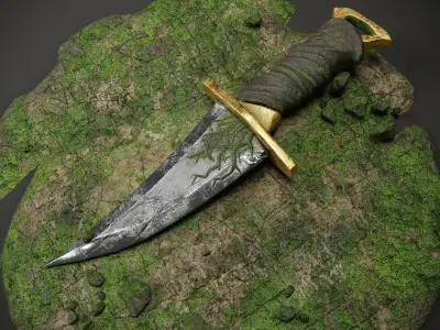 Stylized Dagger 3D Model Low-poly 3D model