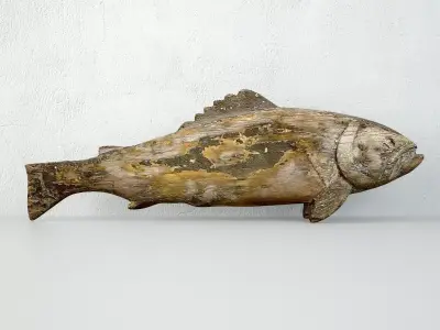 19th Century Folk Art Fish Weather Vane 3D model