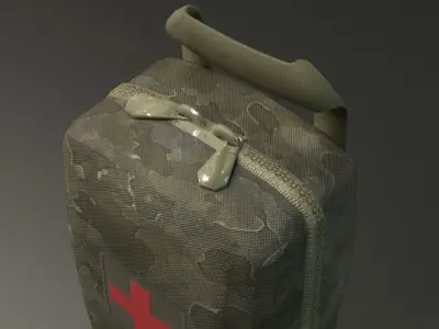 Military First Aid Kit Low-poly 3D model