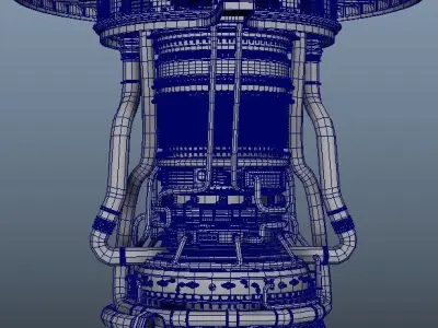 Jet Engine High Poly Model 3D model