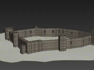 low poly castle Low-poly 3D model