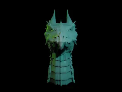 Dragon Head 3D model 8