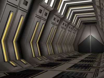 Sci Fi Corridor  3D model 73