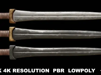 Greek Sword Xiphos Collection Low-poly 3D model