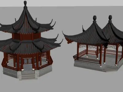 gazebo Low-poly 3D model