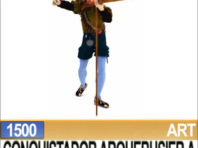 Conquistador Arquebusier Props Poser Daz A 1500 3D model