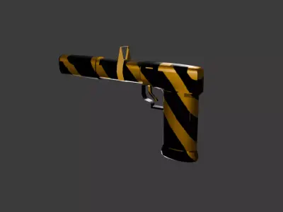low poly video game gun Free low-poly 3D model