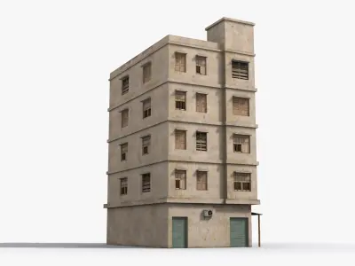 Arab Middle East Building x7 Low-poly 3D model