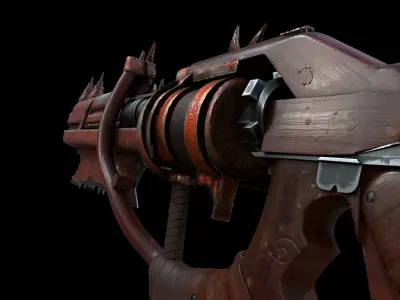 Post-Apocalyptic Gun Low-poly 3D model