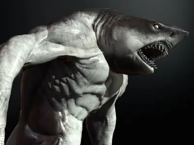 MutantShark shark Low-poly 3D model