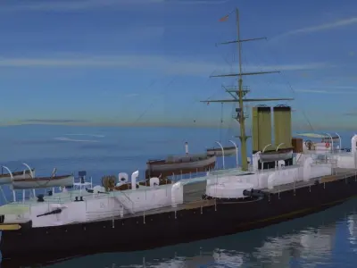 Battleship Riachuelo Low-poly 3D model