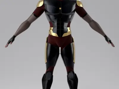 Superhero mercenary Low-poly 3D model