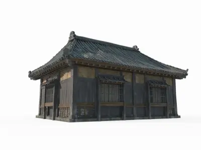Asian Ancient Architecture Study Room 3D model