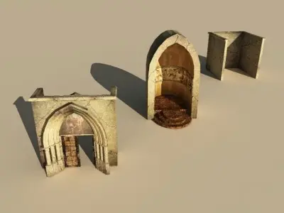 Gothic-Style Medieval Basilica Builders Kit 3D model