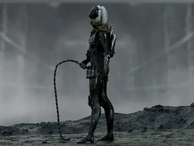 Sci Fi Cyberpunk Valkyrie Low-poly 3D model