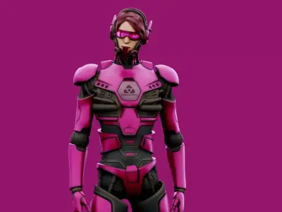 CYBORGTOPIA B-35  Rigged for Unreal Engine - Unity - MIXAMO 3D model