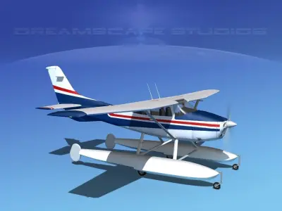 Cessna 182 Skylane Seaplane V04 3D model