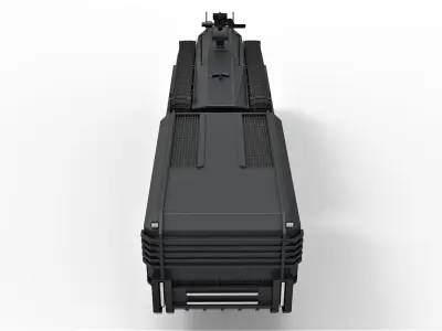 Military truck with Tracked vehicle 3D model