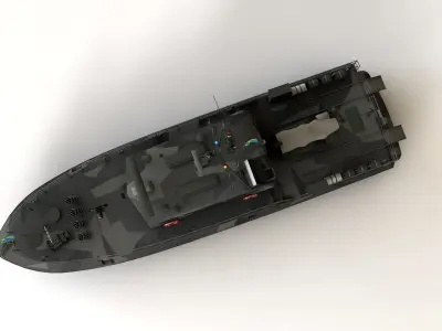 Military Patrol Boat 3D model Low-poly 3D model