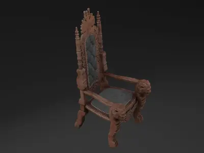 Throne Chair Low-poly 3D model
