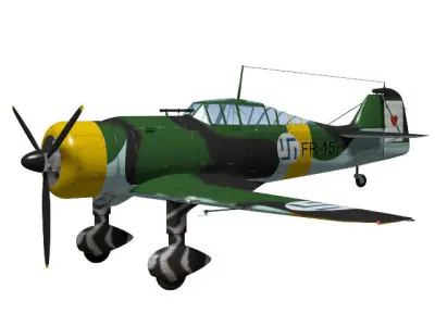 fokker D-XXI Finnish Air Force  3D model