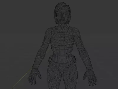 Sci Fi Female Pilot - Rigged Low-poly 3D model