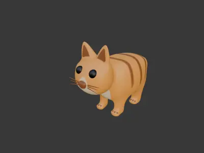lowpoly cat walk animation Low-poly 3D model