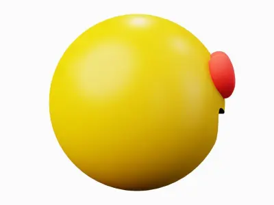 Fell in Love Yellow Ball Emoticon Emoji or Smiley 3D model