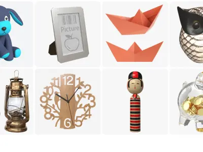 Teenager room decorations 3D model