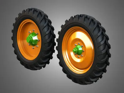Tractor Tires and Rims - T08 3D model