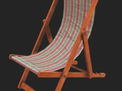deck chair 3D model Low Poly PBR textures  Free low-poly 3D model