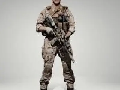 Army modling Low-poly 3D model