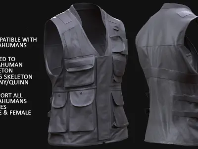 Vest 181 - All MH Bodies - UE5 Skeletons - Rigged Low-poly 3D model
