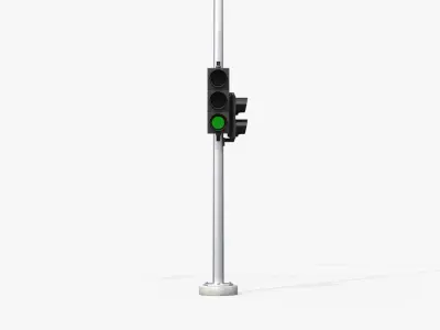Traffic Light Assembly - Multi-Signal with Street Light 3D model