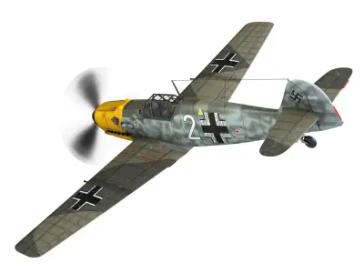 Messerschmitt - BF-109 E - White 2 - JG 5 3D model
