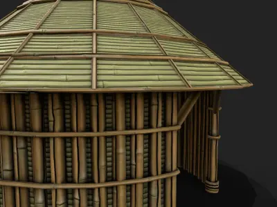 Bamboo Shelter 9 Low-poly 3D model