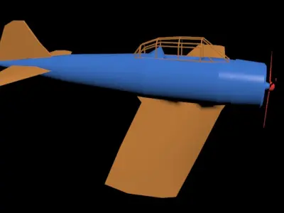 Plane orange airplane Free 3D model