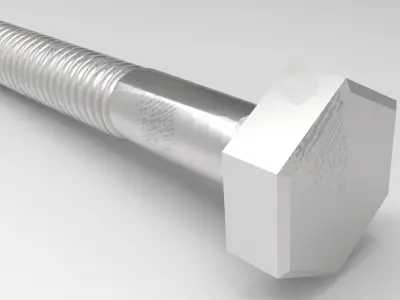 Hexagon Head Bolt - M3 - Mesh And FBX Low-poly 3D model