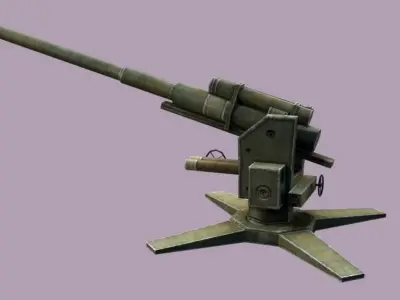 Flak C127D  36 3D models military gun Low-poly 3D model