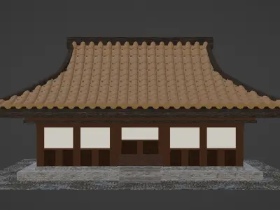 Chinese Siheyuan Low-poly 3D model