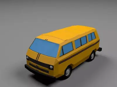 VW Van low poly Low-poly 3D model