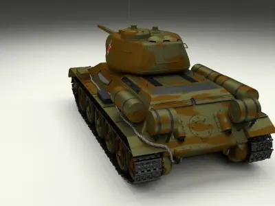 T-34 85 Tank Camo 3D model